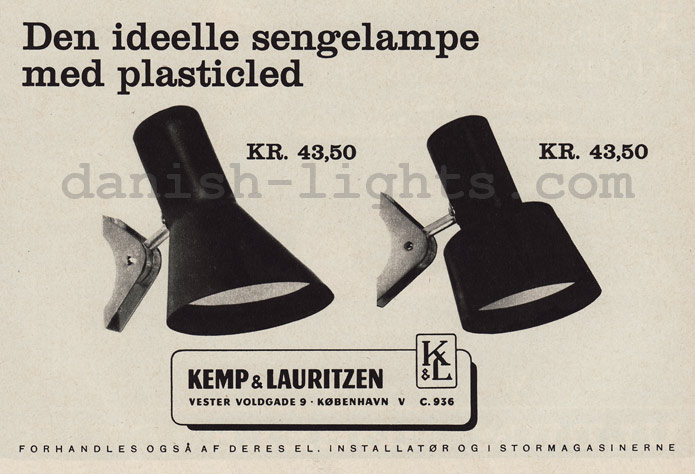 Unspecified designer for Kemp & Lauritzen: wall lamps
