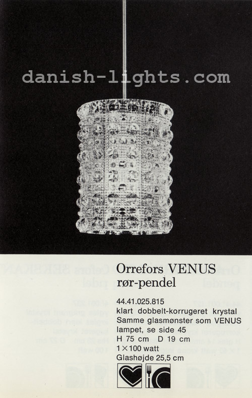Unspecified designer for Lyfa: Orrefors Venus pendant light
