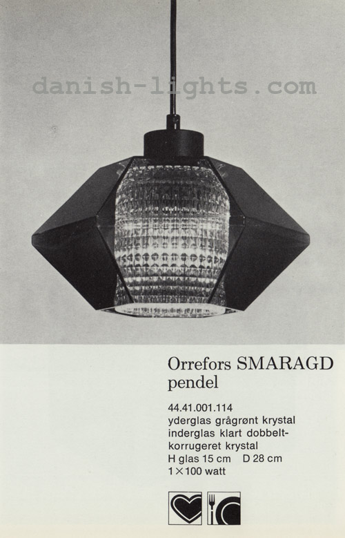 Unspecified designer for Lyfa: Orrefors Smaragd pendant light