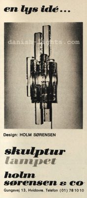 Sven Aage Holm Sørensen for Holm Sørensen & Co: Skulptur lampet