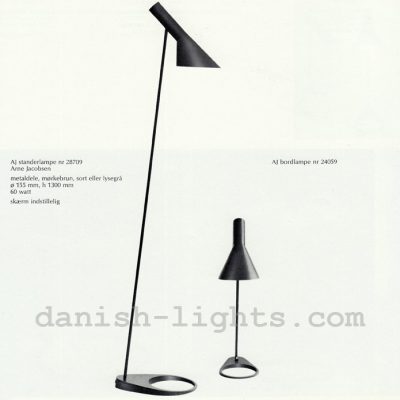 Arne Jacobsen for Louis Poulsen: AJ floor lamp 28709, AJ table lamp 24059