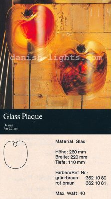 Per Lütken for Holmegaard: Glass Plaque wall light